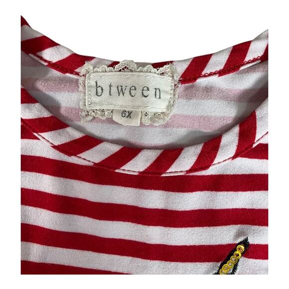 BTWEEN Youth Girls Unicorn Shirt Super Soft Size 6X Red White Great Condition - Picture 6 of 7